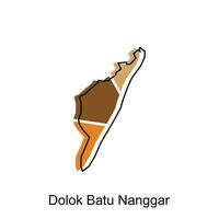 mapa ciudad de dolok batu nangar, mapa provincia de norte Sumatra ilustración diseño, mundo mapa internacional vector modelo con contorno gráfico bosquejo estilo aislado en blanco antecedentes