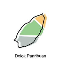 mapa ciudad de dolok panribuano, mapa provincia de norte Sumatra ilustración diseño, mundo mapa internacional vector modelo con contorno gráfico bosquejo estilo aislado en blanco antecedentes