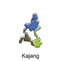 Map City of Kajang vector design, Malaysia map with borders, cities. logotype element for template design