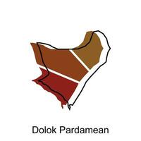 mapa ciudad de dolok pardameño, mapa provincia de norte Sumatra ilustración diseño, mundo mapa internacional vector modelo con contorno gráfico bosquejo estilo aislado en blanco antecedentes