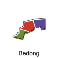 Map City of Bedong vector design, Malaysia map with borders, cities. logotype element for template design