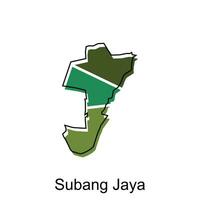 Map City of Subang Jaya vector design, Malaysia map with borders, cities. logotype element for template design