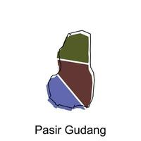 Map City of Pasir Gudang vector design template, Infographic vector map illustration on a white background.