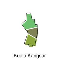 mapa ciudad de kuala kangsar vector diseño, Malasia mapa con fronteras, ciudades logotipo elemento para modelo diseño