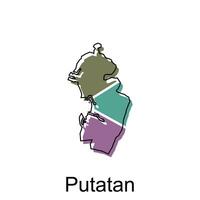 Map City of Putatan vector design, Malaysia map with borders, cities. logotype element for template design