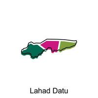 mapa ciudad de lahad datu vector diseño, Malasia mapa con fronteras, ciudades logotipo elemento para modelo diseño