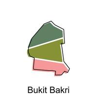 Vector Map City of Bukit Bakri design template, High detailed illustration Country in Asia