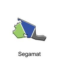 Map City of Segamat vector design, Malaysia map with borders, cities. logotype element for template design