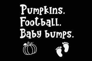 Pumpkins Football Baby Bumps Funny T-Shirt Design vector