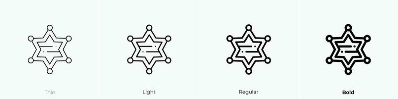 alguacil icono. delgado, luz, regular y negrita estilo diseño aislado en blanco antecedentes vector