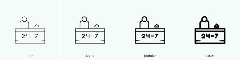 receptionist icon. Thin, Light, Regular And Bold style design isolated on white background vector