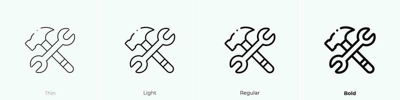 repair tools icon. Thin, Light, Regular And Bold style design isolated on white background vector