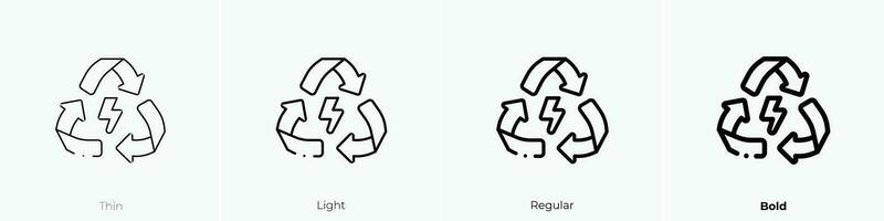 recycle icon. Thin, Light, Regular And Bold style design isolated on white background vector