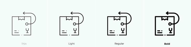 return icon. Thin, Light, Regular And Bold style design isolated on white background vector