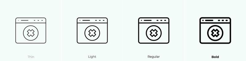 reject icon. Thin, Light, Regular And Bold style design isolated on white background vector