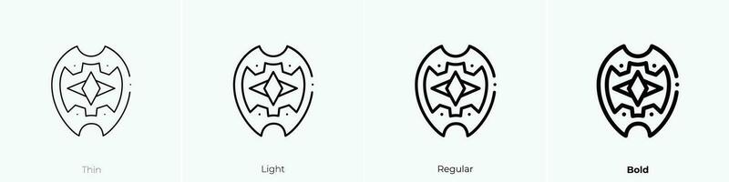 shield icon. Thin, Light, Regular And Bold style design isolated on white background vector