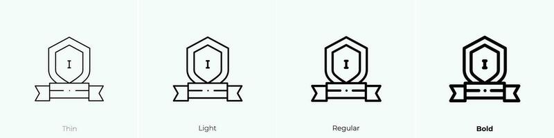 shield icon. Thin, Light, Regular And Bold style design isolated on white background vector