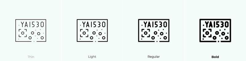registration icon. Thin, Light, Regular And Bold style design isolated on white background vector