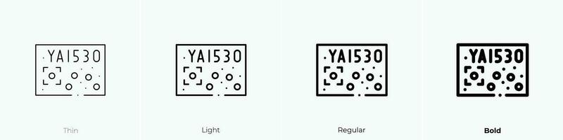 registration icon. Thin, Light, Regular And Bold style design isolated on white background vector