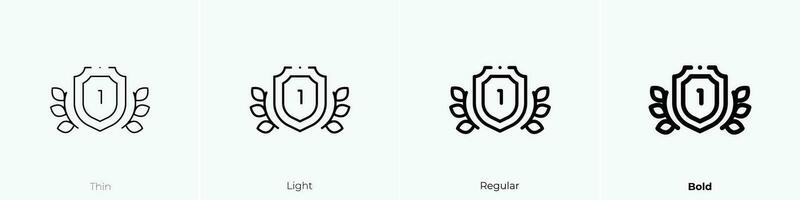 shield icon. Thin, Light, Regular And Bold style design isolated on white background vector