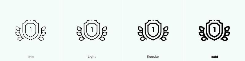 shield icon. Thin, Light, Regular And Bold style design isolated on white background vector