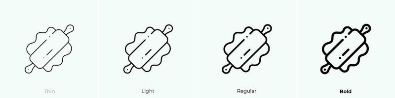 rolling icon. Thin, Light, Regular And Bold style design isolated on white background vector