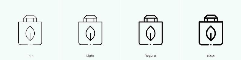 recycled bag icon. Thin, Light, Regular And Bold style design isolated on white background vector