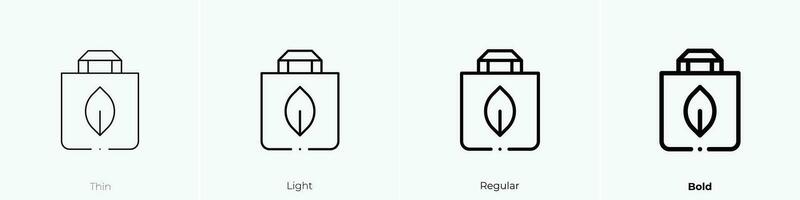 recycled bag icon. Thin, Light, Regular And Bold style design isolated on white background vector