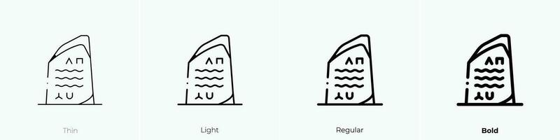 rosetta stone icon. Thin, Light, Regular And Bold style design isolated on white background vector