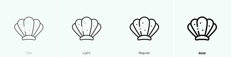 shell icon. Thin, Light, Regular And Bold style design isolated on white background vector