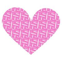 Abstract heart shape with textured interweaving of neon luminous elements in trendy pink shades vector