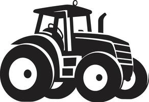 Retro Tractor Vector Illustration Black and White Tractor Logo Concept