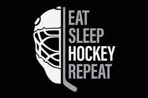 comer dormir hockey repetir gracioso camiseta diseño vector