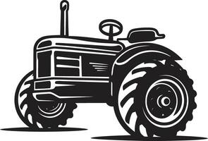 Farming Machinery Silhouette Vector Old Fashioned Tractor Graphic Design