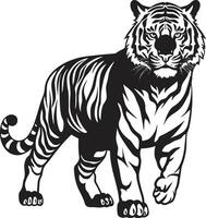 retro Tigre Arte en vector Clásico encanto floral Tigre vector naturalezas elegancia