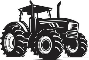 Retro Tractor Illustration in Vector Farming Equipment Icon in Black