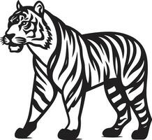 Vector Tiger Silhouette Bold Profile Roaring Tiger in Vector Dynamic Power