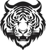 Roaring Tiger in Vector Dynamic Power Monochrome Tiger Face Vector Intensity