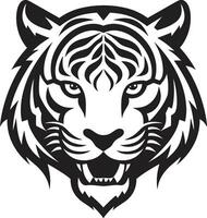 Wild Tiger Portrait Vector Artistry Graceful Tiger Vector in Monochrome