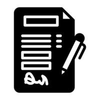 Contract icon in vector. Illustration vector