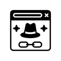 blanco sombrero seo icono en vector. ilustración vector