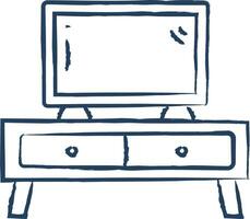 Tv Table hand drawn vector illustration