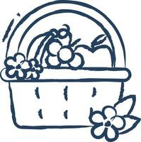 Fruit basket hand drawn vector illustration