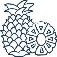 Pineapple cut hand drawn vector illustration