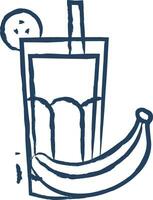 Banana juice hand drawn vector illustration