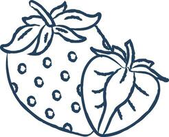 Strawberry cut hand drawn vector illustration