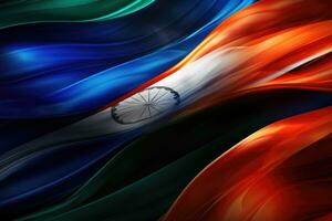 india flag with some soft shades and folds on it  Vector illustration, Indian flag Colors Tech Wallpaper, AI Generated photo