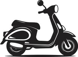 Retro Scooter Design Elements Scooter in the City Vector Graphics