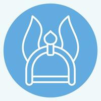 Icon Helmet 2. related to Celtic symbol. blue eyes style. simple design editable. simple illustration vector