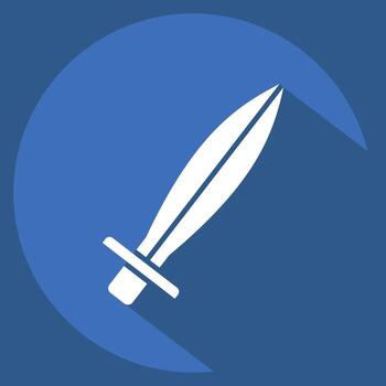 Icon Sword. related to Celtic symbol. long shadow style. simple design editable. simple illustration vector